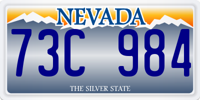 NV license plate 73C984