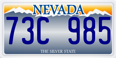 NV license plate 73C985