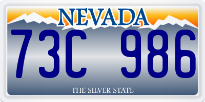 NV license plate 73C986