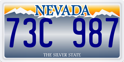 NV license plate 73C987