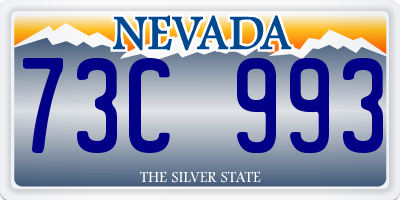 NV license plate 73C993