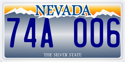 NV license plate 74A006