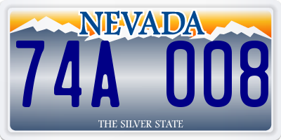 NV license plate 74A008