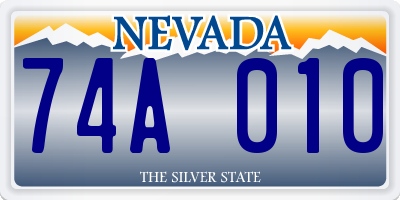 NV license plate 74A010