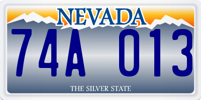 NV license plate 74A013
