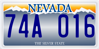NV license plate 74A016