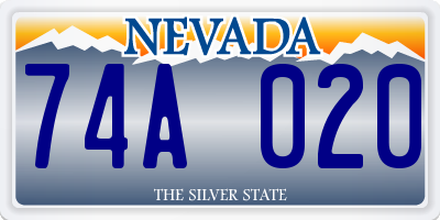 NV license plate 74A020