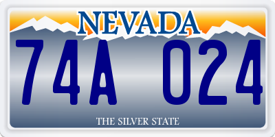 NV license plate 74A024