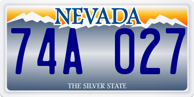 NV license plate 74A027