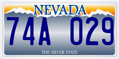 NV license plate 74A029