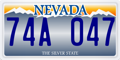 NV license plate 74A047