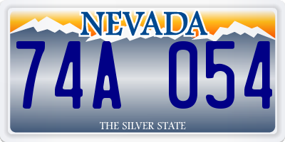 NV license plate 74A054