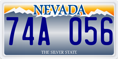 NV license plate 74A056