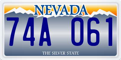 NV license plate 74A061