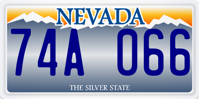 NV license plate 74A066