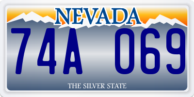 NV license plate 74A069