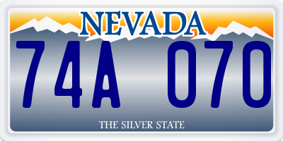 NV license plate 74A070