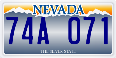 NV license plate 74A071