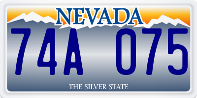NV license plate 74A075