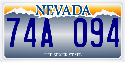 NV license plate 74A094