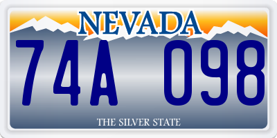 NV license plate 74A098