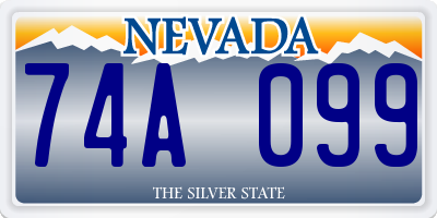 NV license plate 74A099