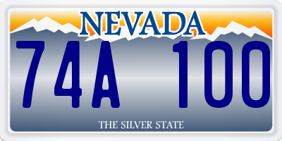 NV license plate 74A100