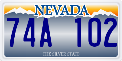 NV license plate 74A102