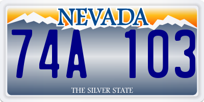 NV license plate 74A103