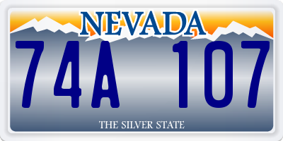 NV license plate 74A107