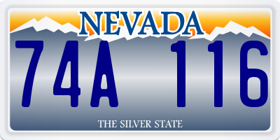 NV license plate 74A116