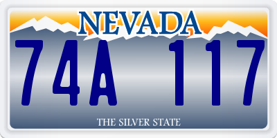NV license plate 74A117