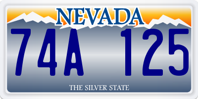 NV license plate 74A125