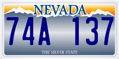NV license plate 74A137