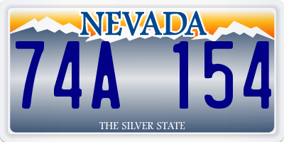 NV license plate 74A154