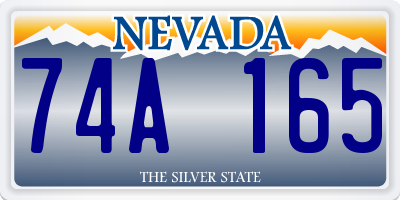 NV license plate 74A165