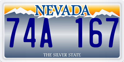 NV license plate 74A167