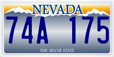 NV license plate 74A175