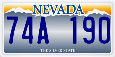 NV license plate 74A190