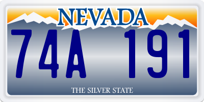 NV license plate 74A191