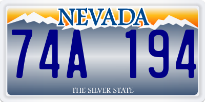 NV license plate 74A194
