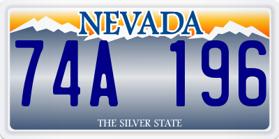NV license plate 74A196