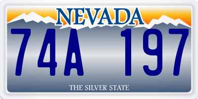 NV license plate 74A197