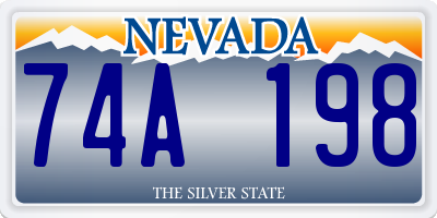 NV license plate 74A198