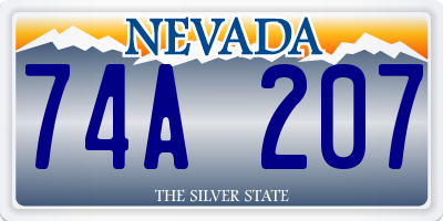 NV license plate 74A207