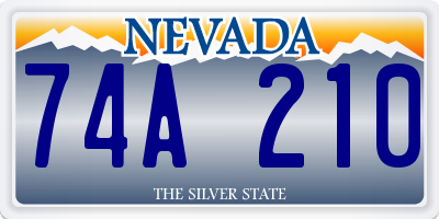 NV license plate 74A210