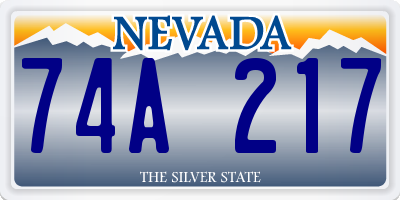 NV license plate 74A217