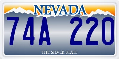 NV license plate 74A220