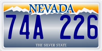 NV license plate 74A226