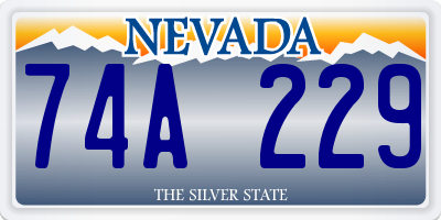 NV license plate 74A229